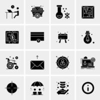 16 iconos de negocios universales vector ilustración de icono creativo para usar en proyectos relacionados con la web y dispositivos móviles