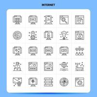 OutLine 25 Internet Icon set Vector Line Style Design Black Icons Set Linear pictogram pack Web and Mobile Business ideas design Vector Illustration