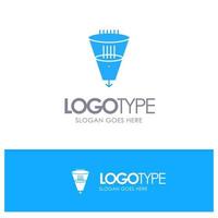 Data Filter Filtering Filtration Funnel Blue Solid Logo with place for tagline vector