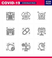 25 Coronavirus Emergency Iconset Blue Design such as pills medical weight capsule medical viral coronavirus 2019nov disease Vector Design Elements