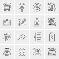 16 iconos de negocios universales vector ilustración de icono creativo para usar en proyectos relacionados con la web y dispositivos móviles