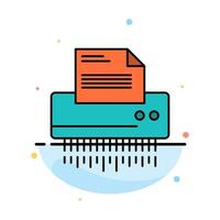 Shredder Confidential Data File Information Office Paper Abstract Flat Color Icon Template vector