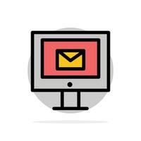 Computer Mail Chat Service Abstract Circle Background Flat color Icon vector