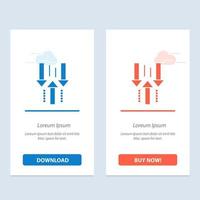 Arrow Down Up Upload Download  Blue and Red Download and Buy Now web Widget Card Template vector