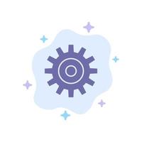 Rueda de ajuste de engranajes cogs icono azul sobre fondo de nube abstracta vector