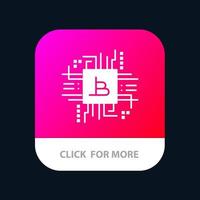 Money Industry Bitcoin Computer Finance Mobile App Button Android and IOS Glyph Version vector