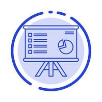 Presentation Analytics Business Chart Graph Marketing Report Blue Dotted Line Line Icon vector