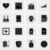 16 iconos de negocios universales vector ilustración de icono creativo para usar en proyectos relacionados con la web y dispositivos móviles