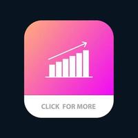 Analysis Chart Analytics Business Graph Market Statistics Mobile App Button Android and IOS Glyph Version vector