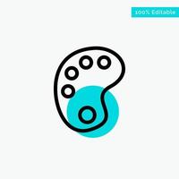 Drawing Education Paint turquoise highlight circle point Vector icon