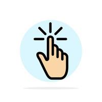 Click Finger Gesture Gestures Hand Tap Abstract Circle Background Flat color Icon vector