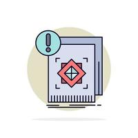structure standard infrastructure information alert Flat Color Icon Vector