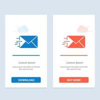 Email Mail Message  Blue and Red Download and Buy Now web Widget Card Template vector