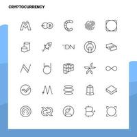 Set of Cryptocurrency Line Icon set 25 Icons Vector Minimalism Style Design Black Icons Set Linear pictogram pack