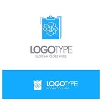 portapapeles negocio diagrama flujo proceso trabajo flujo de trabajo azul sólido logotipo con lugar para eslogan vector