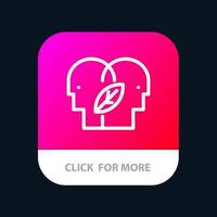 Eco Eco Mind Head Mind Mobile App Button Android and IOS Line Version vector