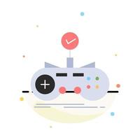 comprobar controlador juego gamepad juego color plano icono vector