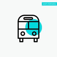 Auto Bus Deliver Logistic Transport turquoise highlight circle point Vector icon