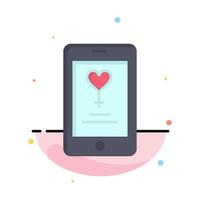 App Mobile Love Lover Abstract Flat Color Icon Template vector