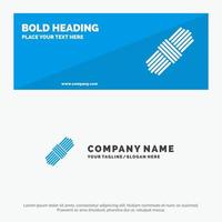 conjunto de paquetes de cuerdas banner de sitio web de icono sólido y plantilla de logotipo de empresa vector