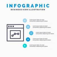 Analytics Communication Interface User Line icon with 5 steps presentation infographics Background vector