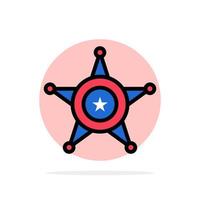 Men Police Star Usa Abstract Circle Background Flat color Icon vector