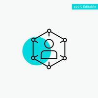 Connection Communication Network People Personal Social User turquoise highlight circle point Vector icon