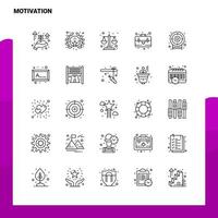 conjunto de iconos de línea de motivación conjunto 25 iconos diseño de estilo minimalista vectorial conjunto de iconos negros paquete de pictogramas lineales vector