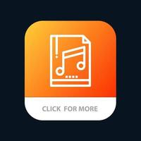 Audio Computer File Mp3 Sample Mobile App Button Android and IOS Line Version vector