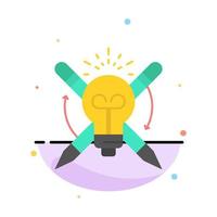 Success Bulb Light Focus  Abstract Flat Color Icon Template vector
