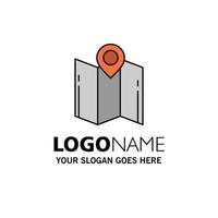 Map Direction Location Navigation Pointer Business Logo Template Flat Color vector