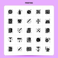 Solid 25 Printing Icon set Vector Glyph Style Design Black Icons Set Web and Mobile Business ideas design Vector Illustration