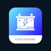 Accumulator Battery Power Car Mobile App Button Android and IOS Glyph Version vector