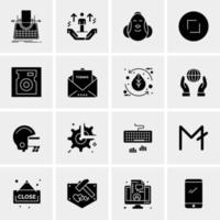 16 iconos de negocios universales vector ilustración de icono creativo para usar en proyectos relacionados con la web y dispositivos móviles