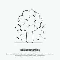 Tree Apple Apple Tree Nature Spring Line Icon Vector