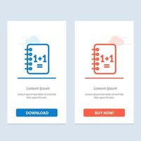 Education Notebook Notepad  11  Blue and Red Download and Buy Now web Widget Card Template vector