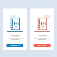 cuaderno de educación bloc de notas 11 azul y rojo descargar y comprar ahora plantilla de tarjeta de widget web vector