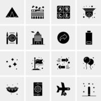 16 iconos de negocios universales vector ilustración de icono creativo para usar en proyectos relacionados con la web y dispositivos móviles