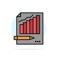 Statistics Analysis Analytics Business Chart Graph Market Abstract Circle Background Flat color Icon vector