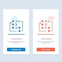 Game Move Strategy Tactic Tactical  Blue and Red Download and Buy Now web Widget Card Template vector