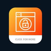 Web Design Lock Unlock Mobile App Button Android and IOS Line Version vector