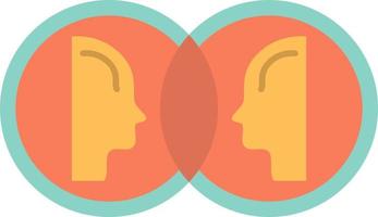 Coin Face Dual Duplicate Man  Flat Color Icon Vector icon banner Template