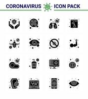 Coronavirus Awareness icon 16 Solid Glyph Black icons icon included conjunctivitis travel infedted prohibit xray viral coronavirus 2019nov disease Vector Design Elements