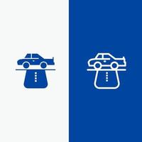 Advantage Authority Car Carpet Comfort Line and Glyph Solid icon Blue banner Line and Glyph Solid icon Blue banner vector