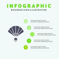 Fan Hand China Chinese Infographics Presentation Template 5 Steps Presentation vector