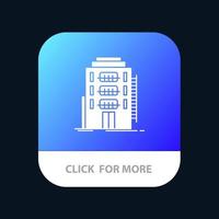 Building City Dormitory Hostel Hotel Mobile App Button Android and IOS Glyph Version vector