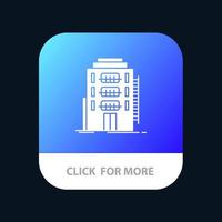 Building City Dormitory Hostel Hotel Mobile App Button Android and IOS Glyph Version vector