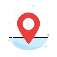 Plus Location Map Marker Pin Abstract Flat Color Icon Template vector