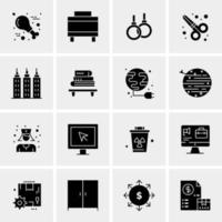 16 iconos de negocios universales vector ilustración de icono creativo para usar en proyectos relacionados con la web y dispositivos móviles