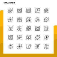 Set of Management Line Icon set 25 Icons Vector Minimalism Style Design Black Icons Set Linear pictogram pack